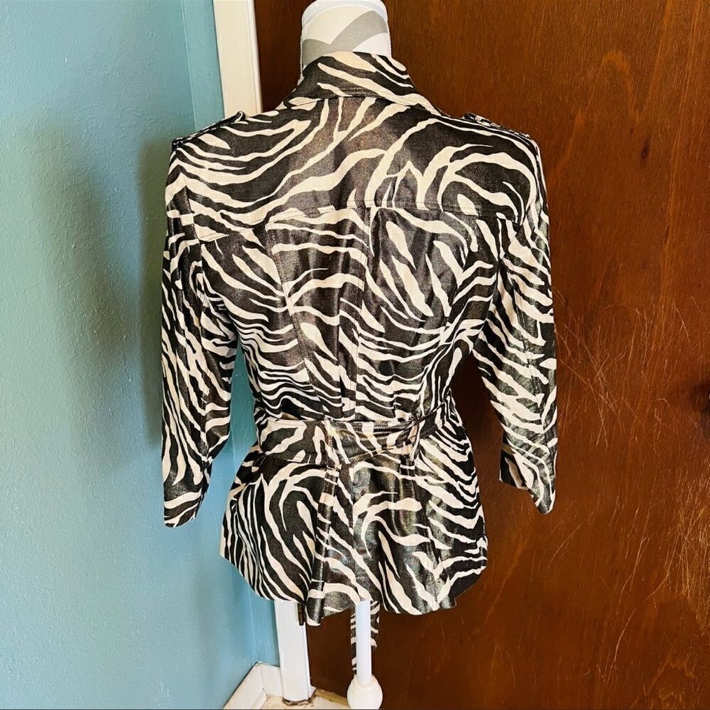 Cache Linen Blend Beige And Tan Belted Jacket - image 8